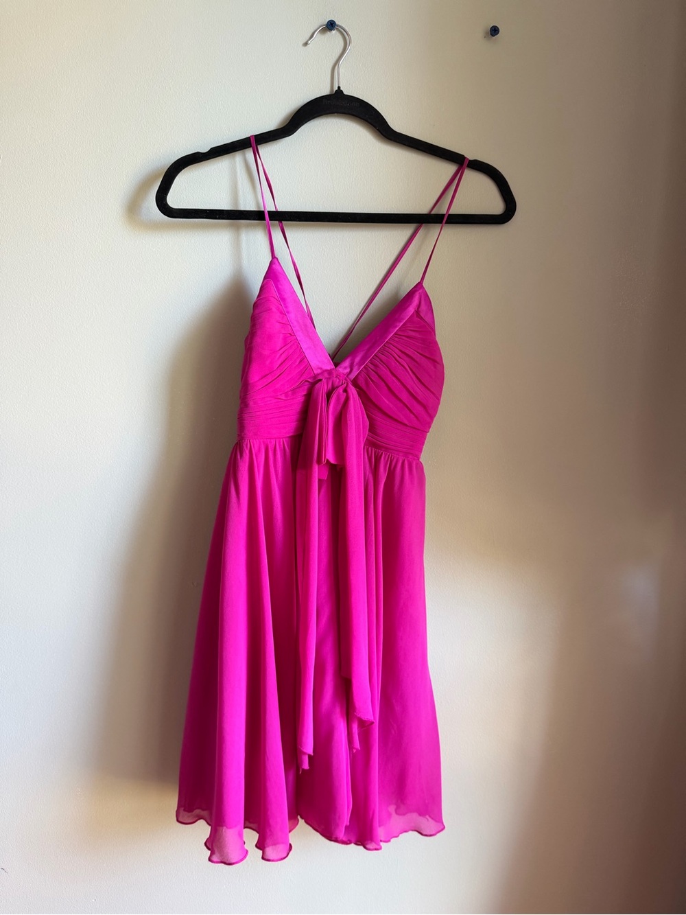 Lipsy Hot Pink Satin Mini Dress